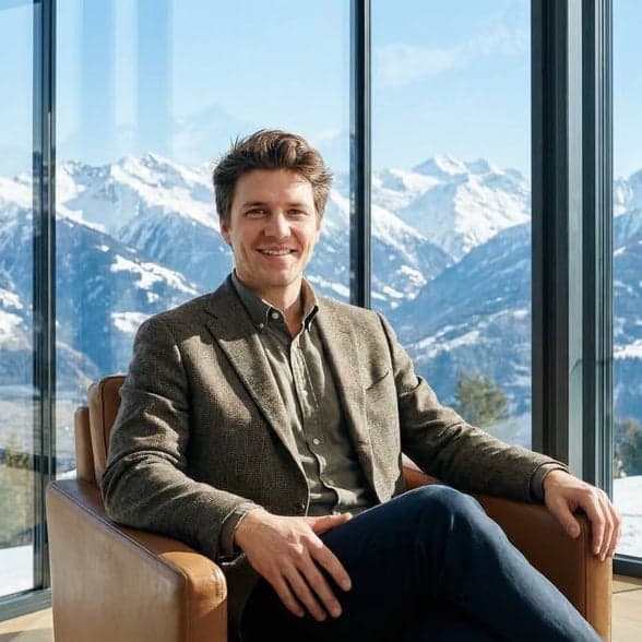 Forbes style profile picture with Alps