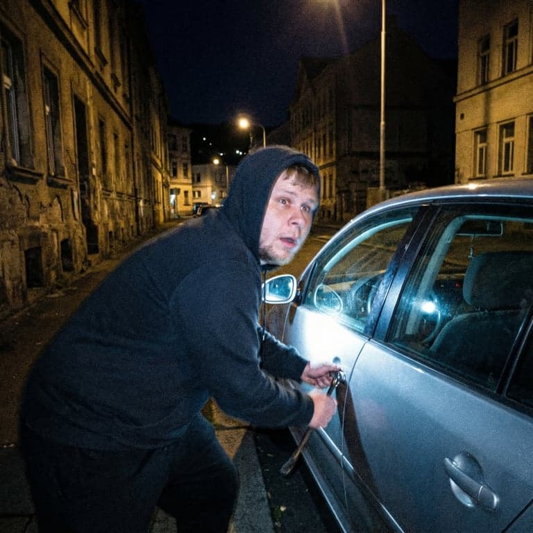 Kámoš se vkrádá do auta